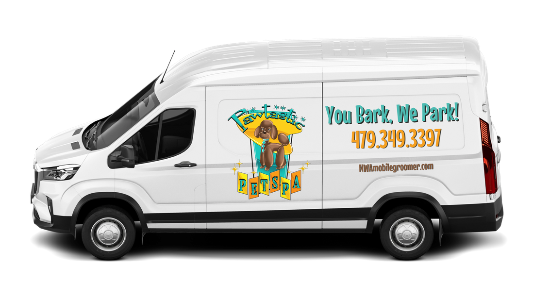 The real Pawtastic Mobile Pet Spa van, featured on their Kuhio Palms-built demo site
