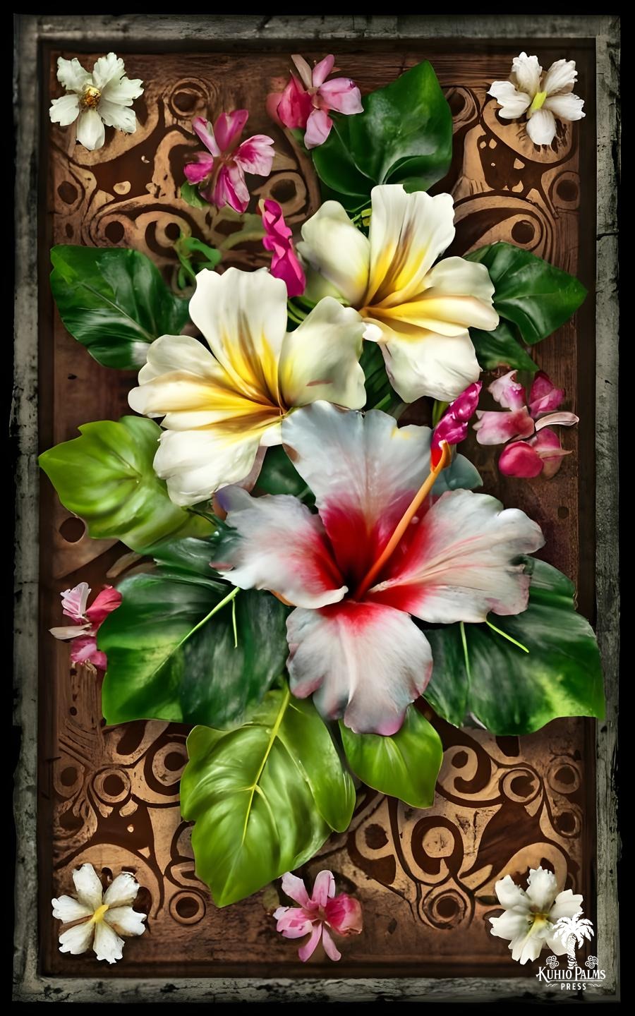 Hibiscus Carved